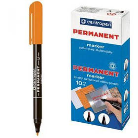 Маркер перманентний тонкий круглий помаранчевий 1мм Centropen 2846