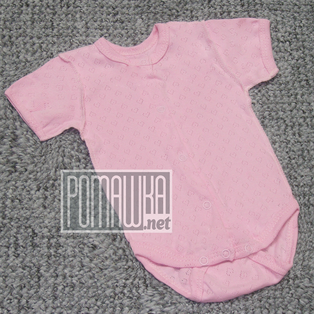 80 (74) 5-9 міс літнє з дірочками боді футболка бодік дитячий з короткими рукавами для новорожденної дівчинки 4753РЗВ