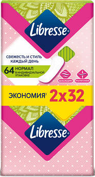 Щоденні гігієнічні прокладки Libresse Dailyfresh Normal 64 шт