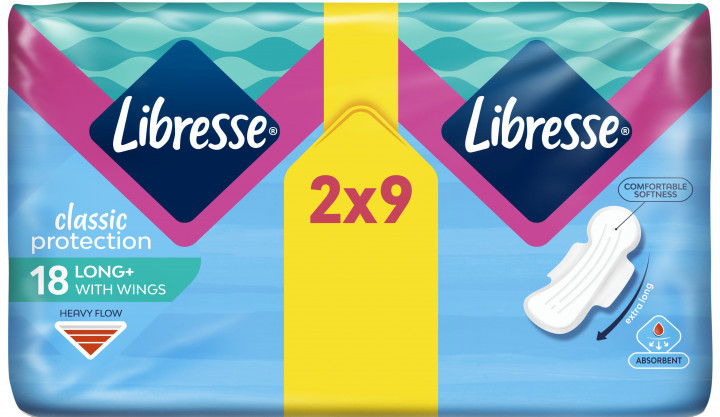 Гігієнічні прокладки Libresse Classic Protection Long 18 шт