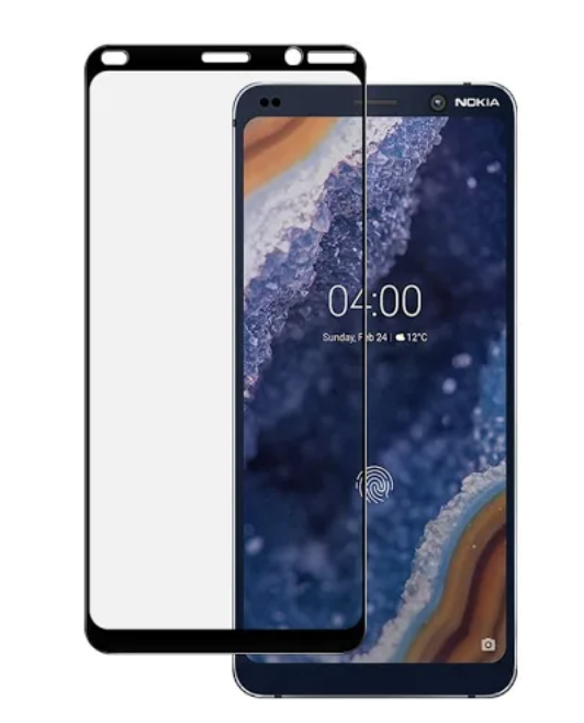 Захисне скло для Nokia 9 (0.3 мм, 3D, з олеофобним покриттям) колір чорний, фото 1