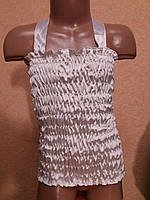 Топ дитячий білий атласний