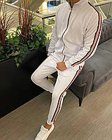 Білий спортивний костюм чоловічий дайвінг модний легкий з лампасами | Виробництво Туреччина