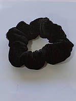 Резинка для волос Черная тканевая бархатная велюр 8 см средняя