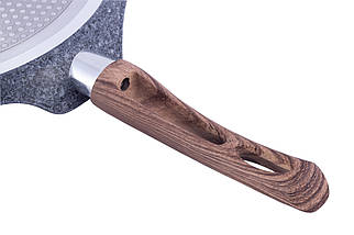 Сковорода млинна Kamille 28см з антипригарним покриттям Grey marble алюміній для індукції та газу KM-4172, фото 6