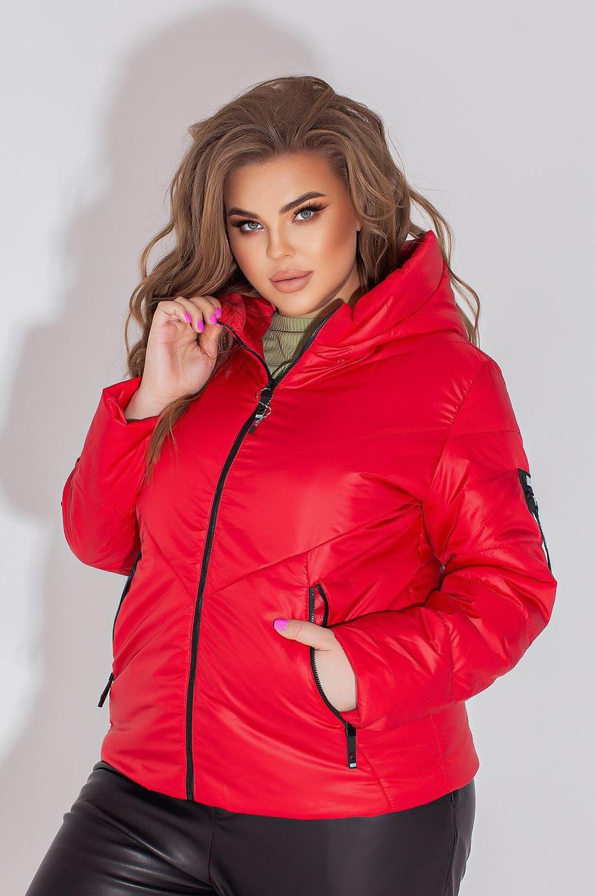 Куртка-вітровка БАТАЛ арт. 1008, колір червоний