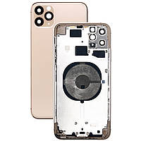 Корпус для iPhone 11 Pro, с задней панелью (крышкой), золотистый (matte gold), оригинал