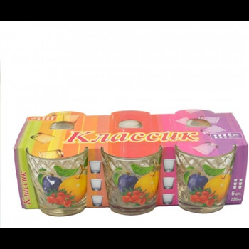 Набір склянок ОСБ Класик квіти 250 мл 6 шт (8224), фото 1