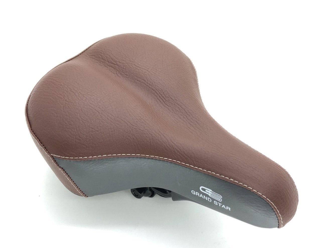 Сідло Grand Star GS-809-B11D пружина із замком темно-коричневе