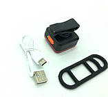 Велосипедний задний стоп XFL-106-6SMD RED ЗУ microUSB 5реж, фото 3