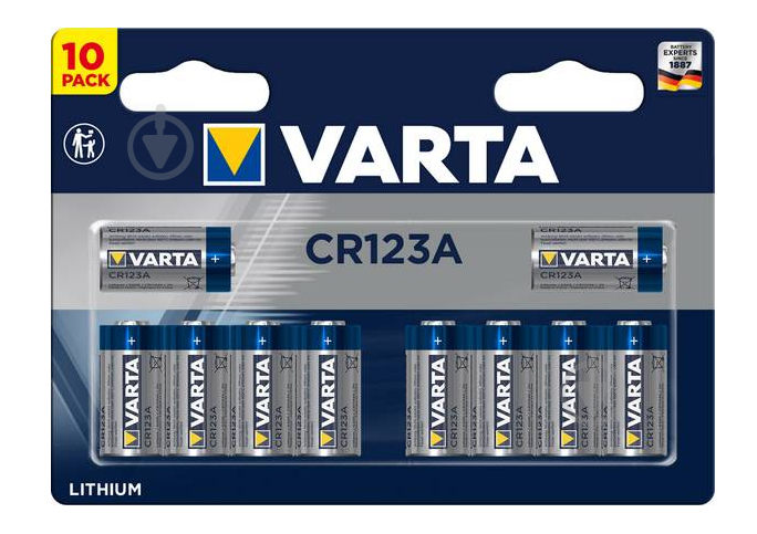 

Батарейка VARTA CR 123A BLI 10шт. LITHIUM