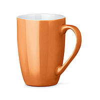 Чашка керамическая оранжевая с большим ушком 370 мл для нанесения логотипа