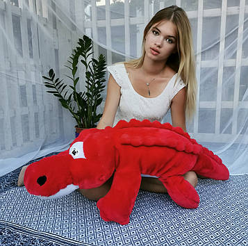М'яка іграшка Крокодил 120 см Довга м'яка іграшка Плюшевий алігатор М'яка іграшка для дітей червоний