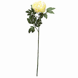 Штучна квітка Півонія, 83 см, білий, пластик (130344)