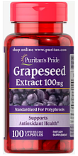 Антиоксидант Puritan's Pride Grapeseed Extract 100 mg 100 капсул до 06/22 року
