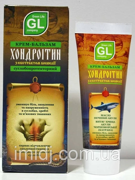Крем бальзам Хондроїтин суглобопротекторний Green Life, фото 1