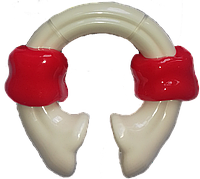Игрушка AnimAll GrizZzly кость-кольцо красно-белая 10.5см