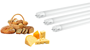 Світлодіодна лампа трубчаста Т8 7Вт 1136Лм 600мм для вітрин з хлібобулочними виробами і сирною продукцією