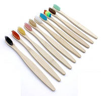 Натуральная деревянная зубная щетка бамбуковая, натуральна дерев'яна зубна щітка бамбукова