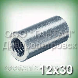 Гайка-подовжувач М12х30 art.9070 неіржавка кругла, фото 1