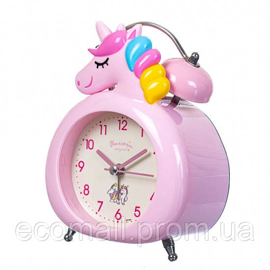 Детский будильник Единорог 10,5 см (розовый) - фото 3 - id-p1391264364