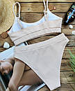 Жіночий купальник топ бежевий кукуруза, фото 5