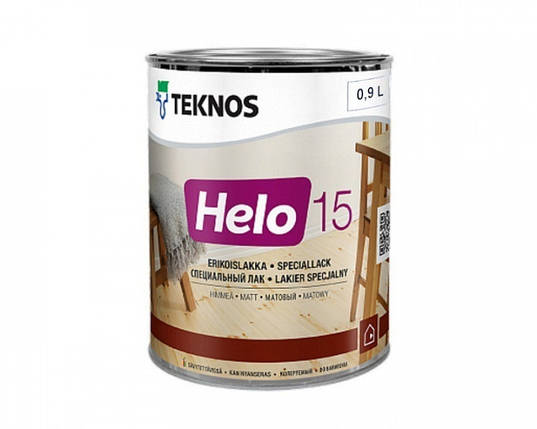 Лак для паркета Teknos Helo 15 матовий 0.9л, фото 1