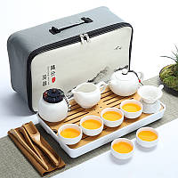 Дорожный набор для чайной церемонии из 15 предметов Гунфу ча Чайный набор портативный