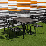 Комплект меблів для літніх кафе "Ріо Плюс" стіл (120*80) + 4 стільці Венге, фото 8