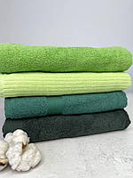 Банные махровые полотенца Зелёные листочки
