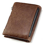 Чоловічий гаманець з натуральної шкіри. Шкіряний гаманець чоловічий портмоне зі шкіри Чорний, фото 6