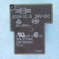 Реле 24В 30А SongChuan 832A-1C-S-24VDC relay