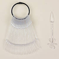 Палітра для лаку віяло на кільці 10 см 24 шт, прозора