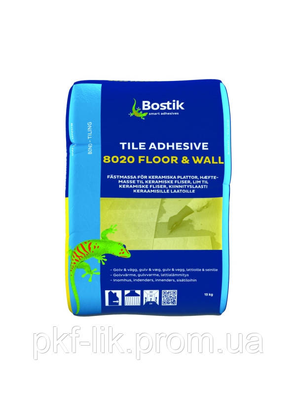 Клей для плитки BOSTIK 8020 Floor & Wall, 15 кг