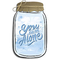 Декоративна дерев'яна табличка у формі банки You are not Alone хрб0001ба