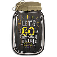Декоративна дерев'яна табличка у формі банки Let's go somewhere хрб0008ка