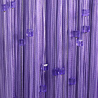 Фіолетові штори-нитки зі стеклярусом