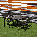 Комплект меблів для літніх кафе "Феліція" стіл (120*80) + 4 стільця Венге, фото 3