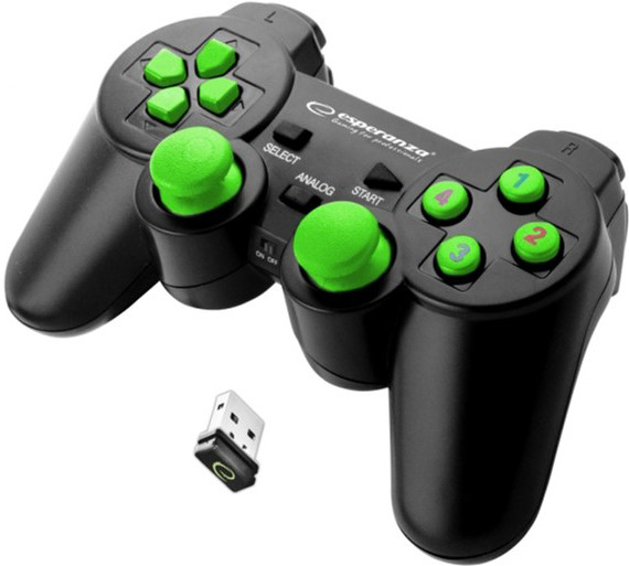Безпровідний геймпад Esperanza Gladiator PC/PS3 Black/Green (EGG108G)