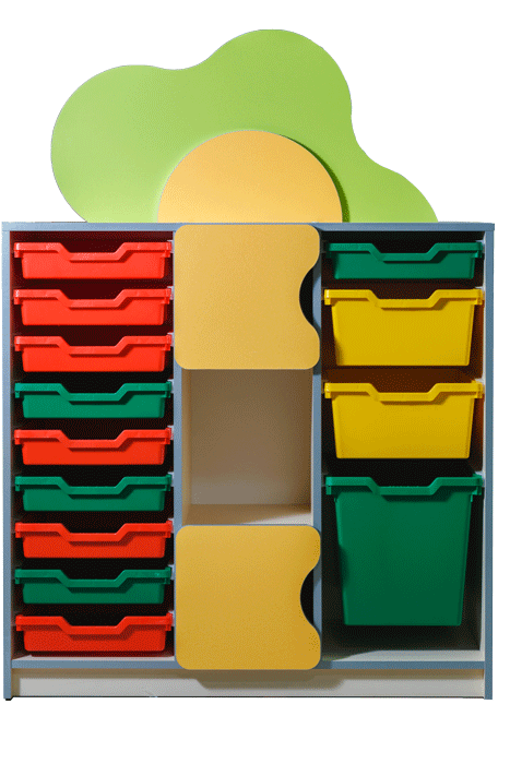 Комод №11 з пластиковими ящиками Стінка дитяча "Квіткова галявина" , комод 28518