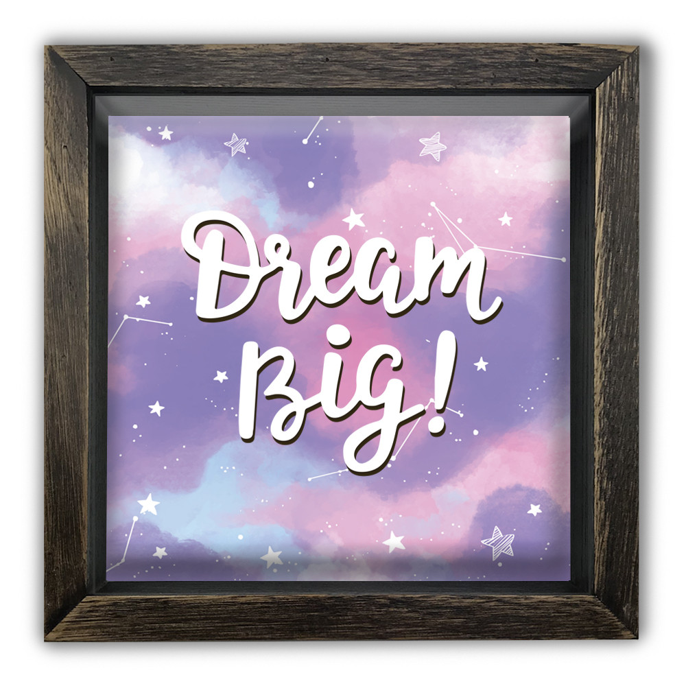 Дерев'яна копілка (скарбничка) 20х20 см Dream big хркп0023ква, фото 1