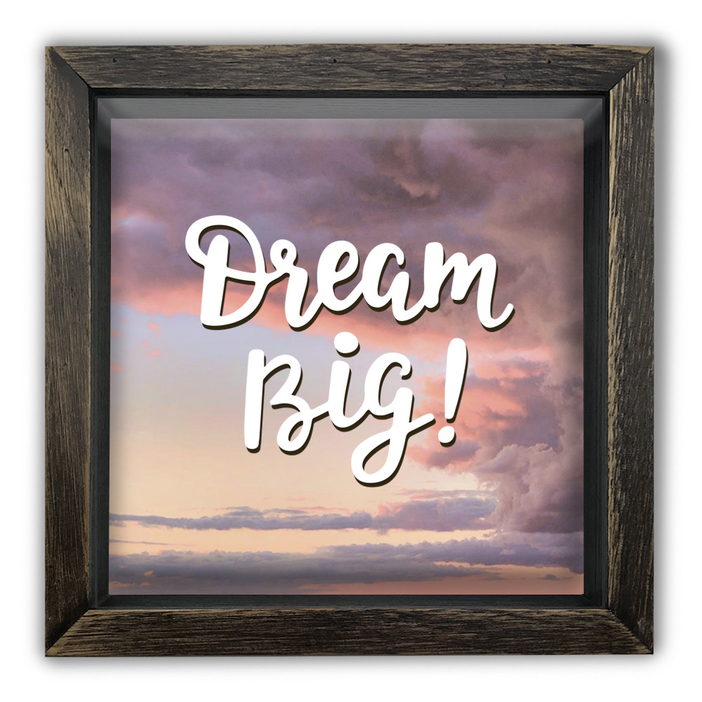 Дерев'яна копілка (скарбничка) 20х20 см Dream big хркп0024ква, фото 1