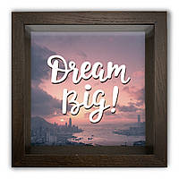 Дерев'яна копілка (скарбничка) 20х20 см Dream big хркп0021ка