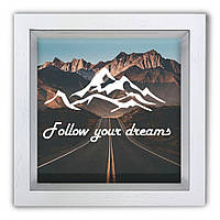 Деревянная копилка 20 20 см "Follow your dreams"