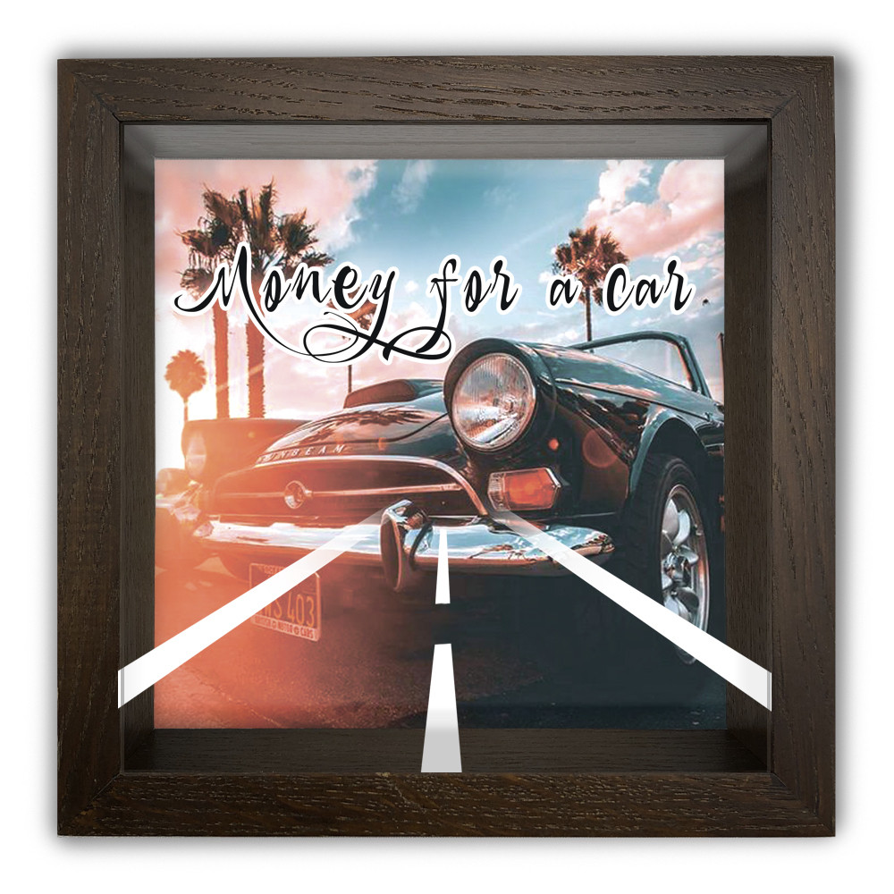 Дерев'яна копілка (скарбничка) 20х20 см Money for a car хркп0005ка, фото 1