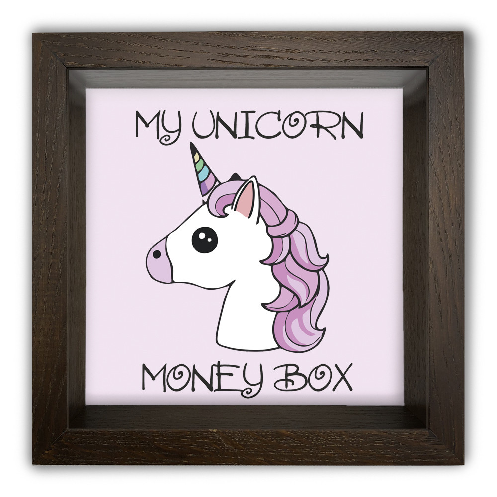 Дерев'яна копілка (скарбничка) 20х20 см My unicorn money box хркп0009ка, фото 1