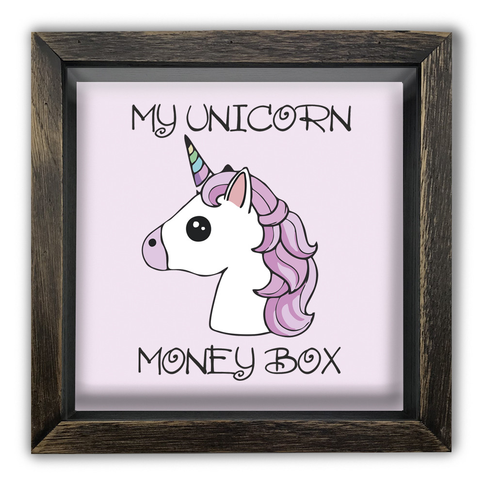 Дерев'яна копілка (скарбничка) 20х20 см My unicorn money box хркп0009ква, фото 1