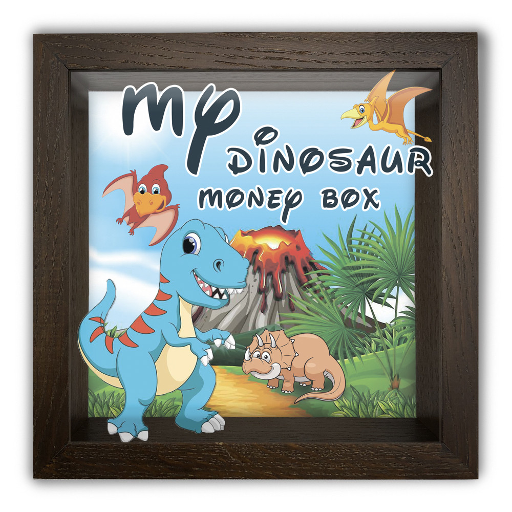 Дерев'яна копілка (скарбничка) 20х20 см My dinosaur money box хркп0011ка, фото 1