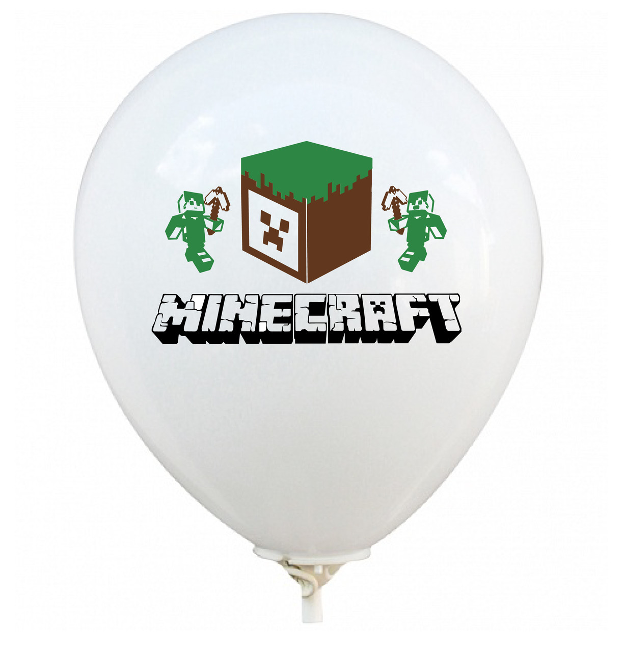 Латексна повітряна кулька 12" (30см.)  "Minecraft" біла  Balonevi  1шт.