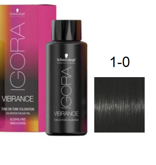 Фарба для волосся Schwarzkopf igora Vibrance безаміачна 1-0 Чорний 60 мл
